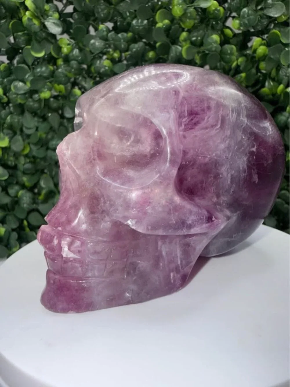UV Reactive Purple Fluorite Crystal Skull | 564g